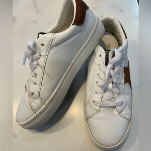 Vintage Havana White Leather and Brown Calfskin Sneakers
